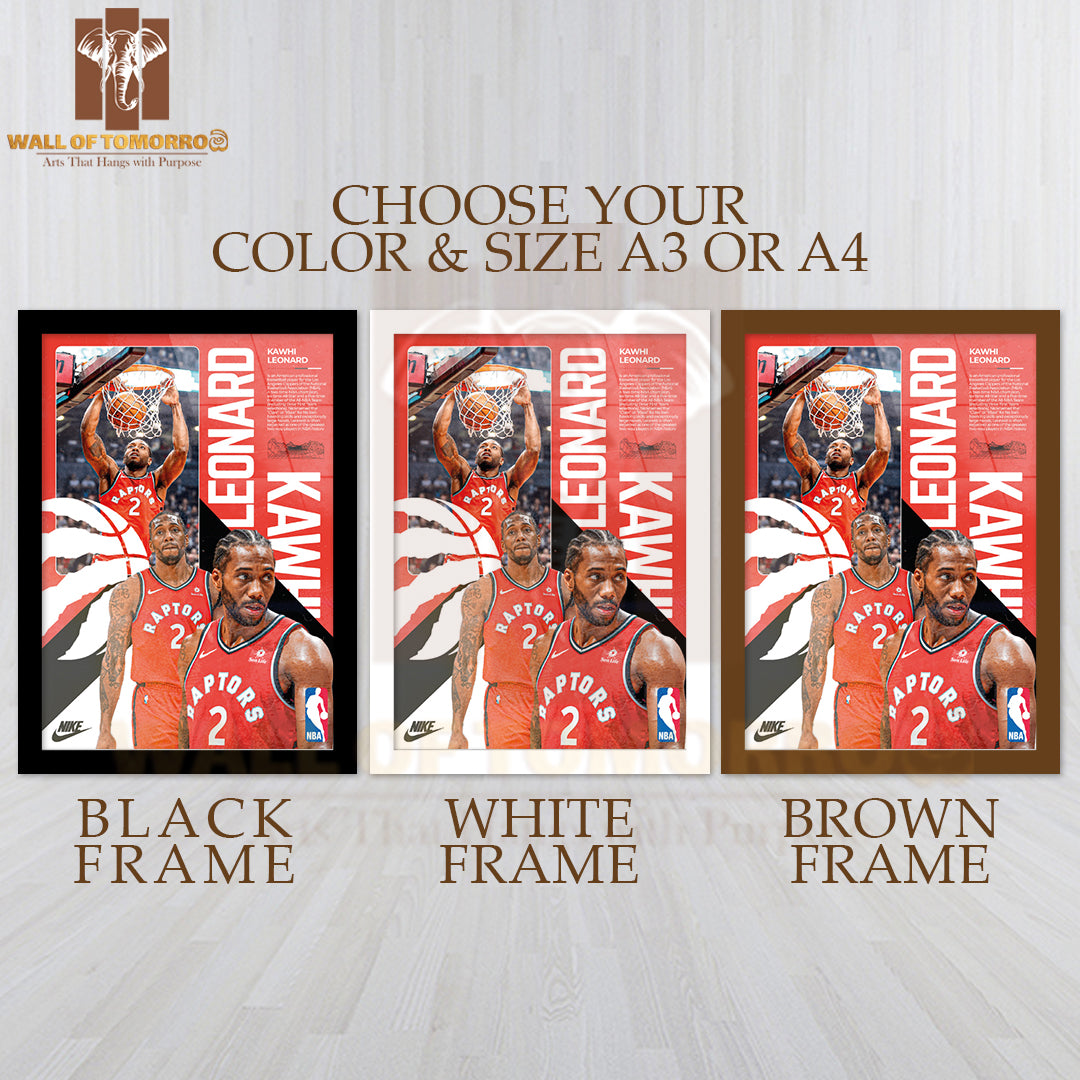 Famous Basketball Team Player Raptors Basketball Team Sports High Quality Glass Frame Wall Décor