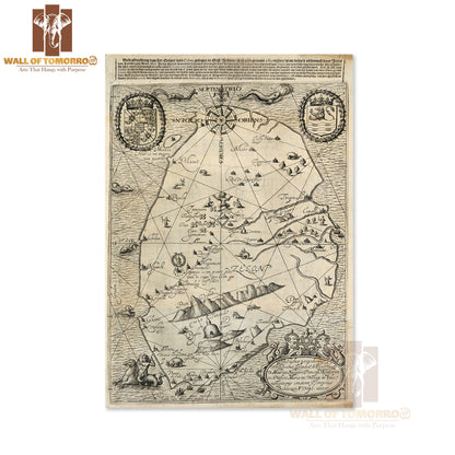 Map of Ceylon in Historiael Journael High Quality Unframed Poster Print & Waterproof Poster Print Wall Décor in Sri Lanka