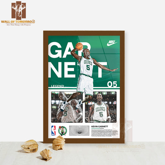 Famous Basketball Team Player Mid-Jump Sports High Quality Glass Frame Wall Décor