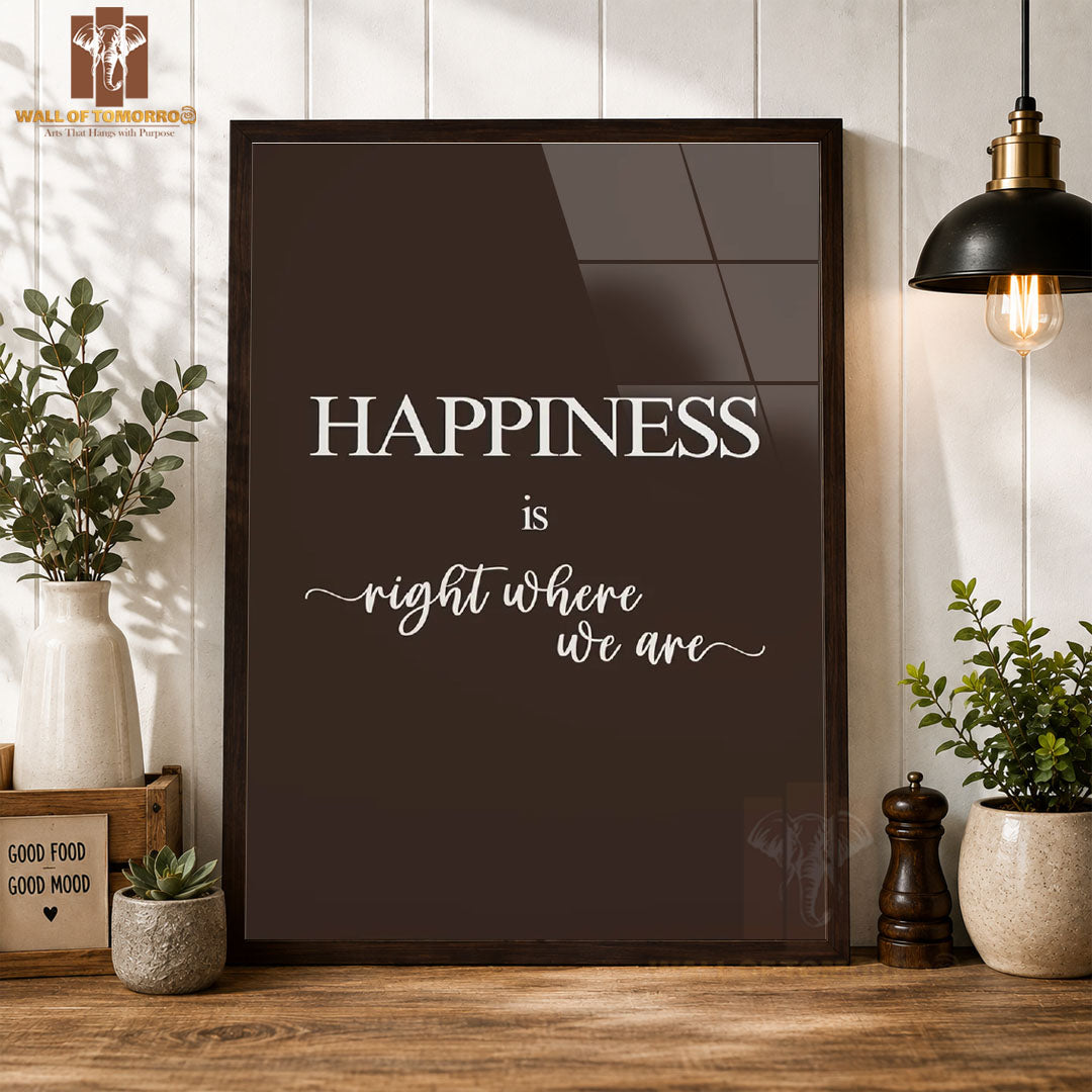 Happiness is Right Where We Are Kitchen & Restaurant High Quality Glass Frame Wall Décors in Sri Lanka