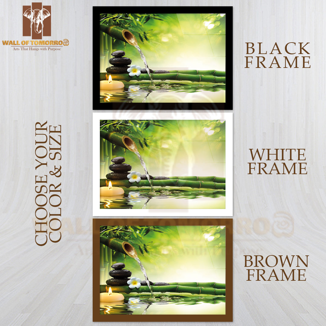 Spa Stones in Garden with Flow Water High Quality Unframed Poster Print & Waterproof Poster Print Wall Décor