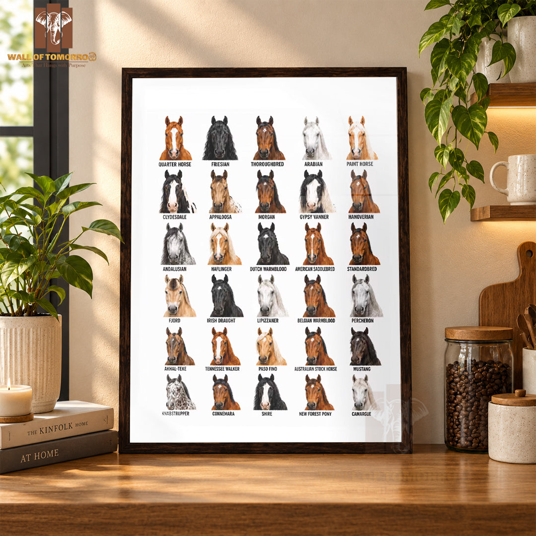 Farmhouse Horses Animals High Quality Glass Frame Wall Décor in Sri Lanka
