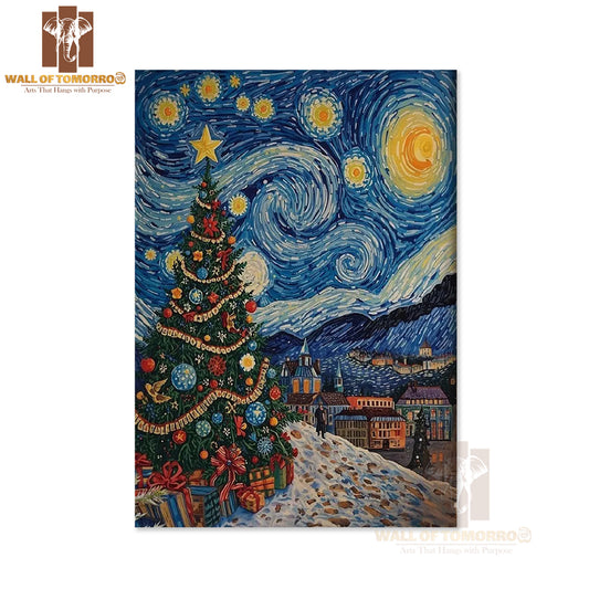 Van Gogh Starry Night Christmas Tree High Quality Unframed Poster Print & Waterproof Poster Print Wall Décor