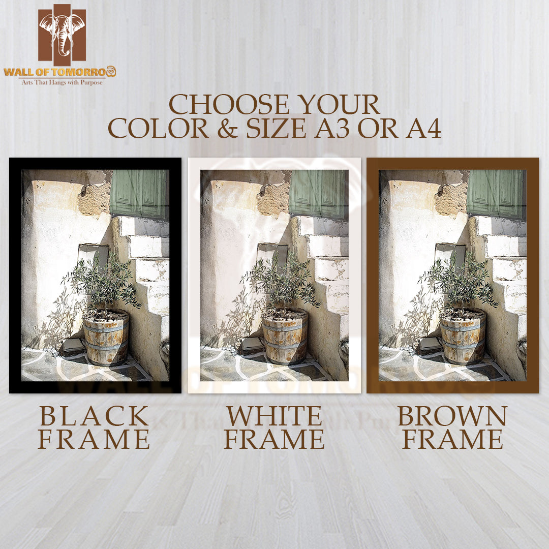 Olive Tree Entrance High Quality Glass Frame Wall Décor