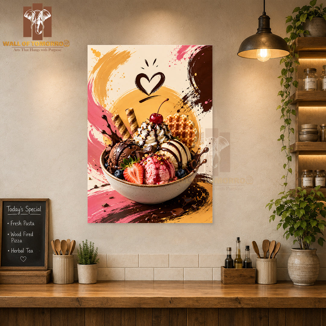 Ice cream dessert Kitchen & Restaurant High Quality Unframed Poster Print & Waterproof Poster Print Wall Décor in Sri Lanka