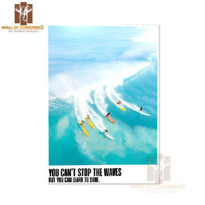 Group Of People Riding Surfboards on Top of a Wave High Quality Unframed Poster Print & Waterproof Poster Print Wall Décor