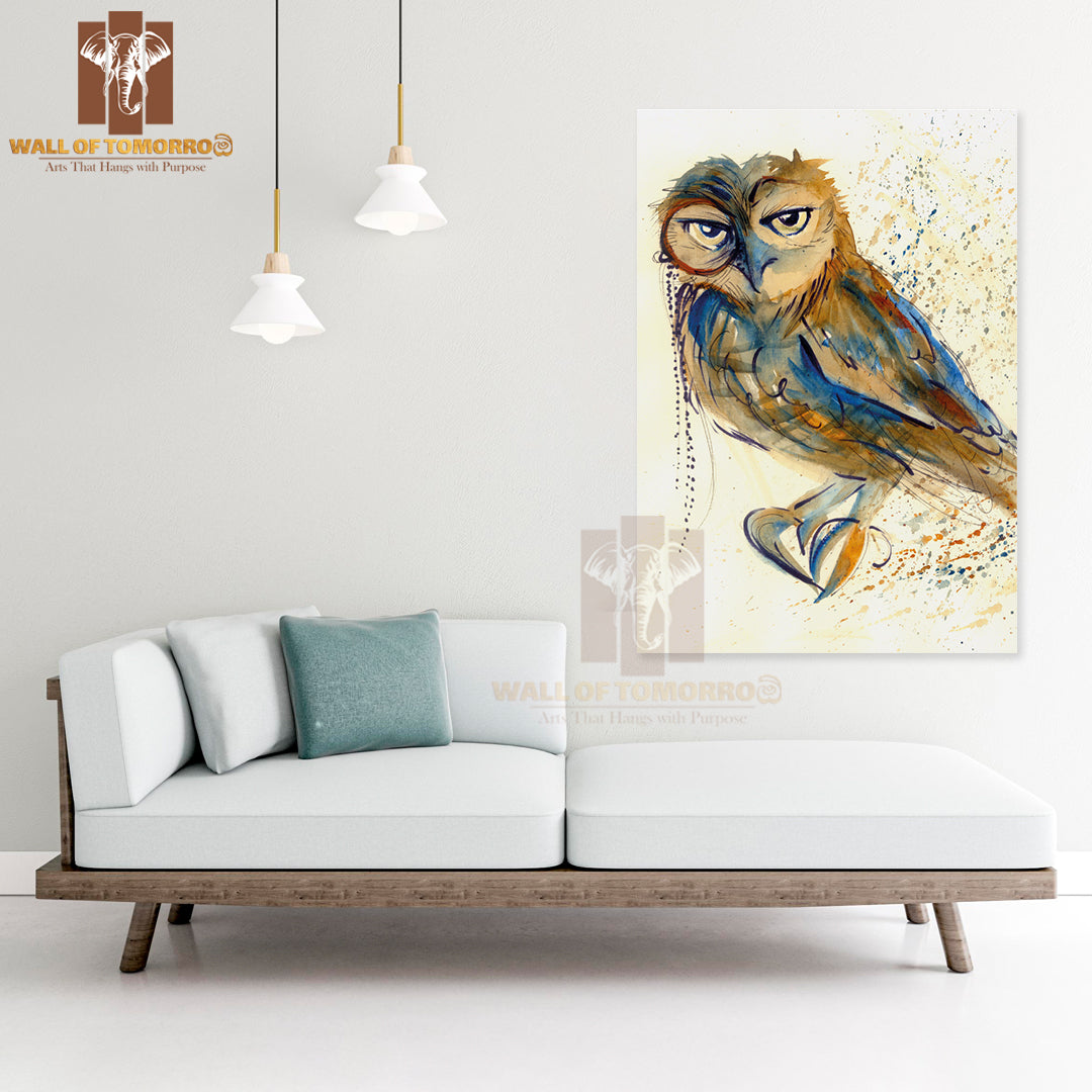 Colorful Owl Portrait Painting High Quality Unframed Poster Print & Waterproof Poster Print Wall Décor