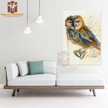 Colorful Owl Portrait Painting High Quality Unframed Poster Print & Waterproof Poster Print Wall Décor