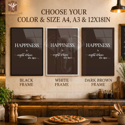 Happiness is Right Where We Are Kitchen & Restaurant High Quality Glass Frame Wall Décors in Sri Lanka
