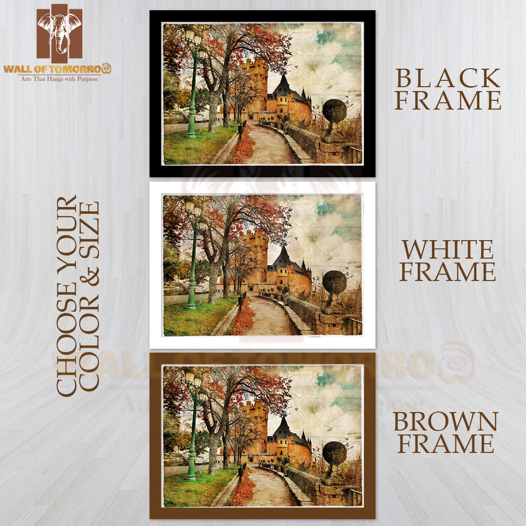 Fairy Alcazar Castle, Segovia, Spain, Picture in Painting High Quality Unframed Poster Print & Waterproof Poster Print Wall Décor