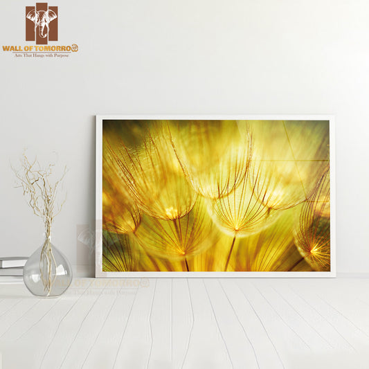 Soft Dandelions Flower, Extreme Closeup, Abstract Spring Nature High Quality Unframed Poster Print & Waterproof Poster Print Wall Décor