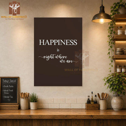 Happiness is Right Where We Are Kitchen & Restaurant High Quality Unframed Poster Print & Waterproof Poster Print Wall Décor in Sri Lanka