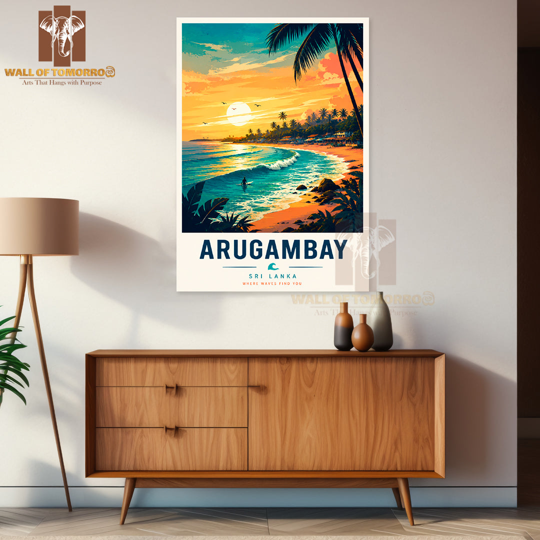 The Perfect Wave and Soak in Arugambay Sunsets Travel High Quality Unframed Poster Print & Waterproof Poster Print Wall Décor