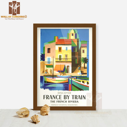 French River Boat with Building Quality Glass Frame Wall Décor