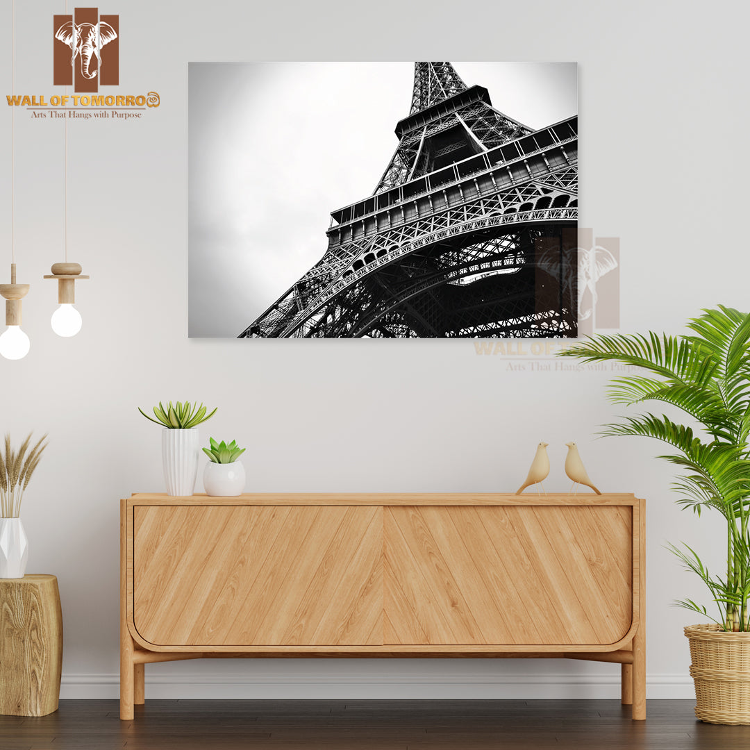 The Beautiful Eiffel Tower in Black and White High Quality Unframed Poster Print & Waterproof Poster Print Wall Décor