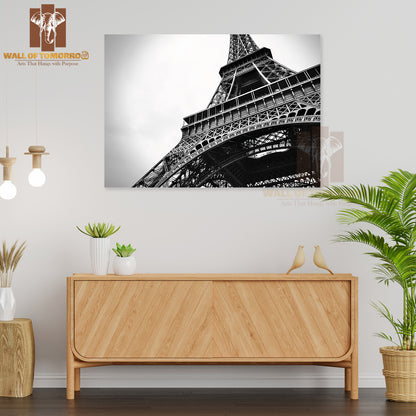 The Beautiful Eiffel Tower in Black and White High Quality Unframed Poster Print & Waterproof Poster Print Wall Décor