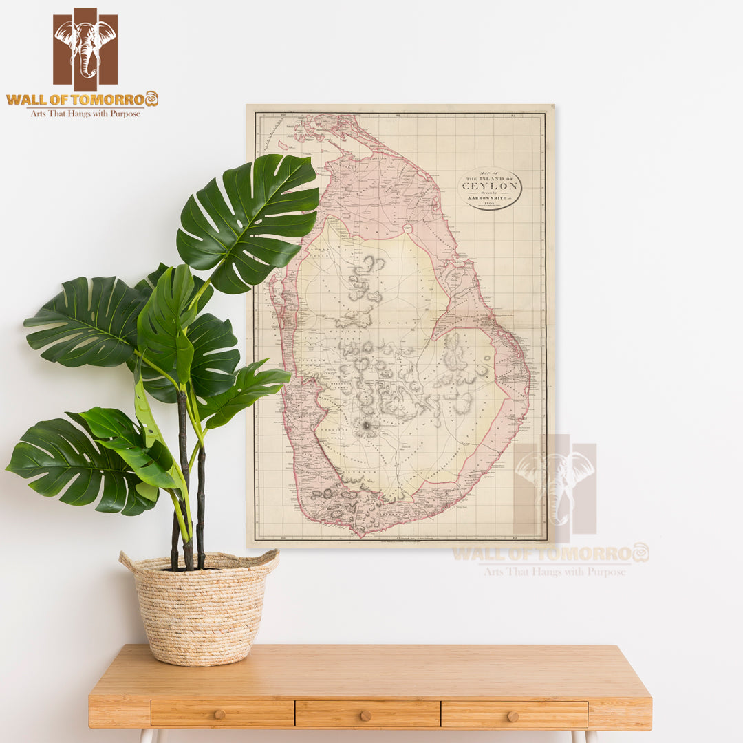 Map of The Island of Ceylon 1805 High Quality Unframed Poster Print & Waterproof Poster Print Wall Décor in Sri Lanka