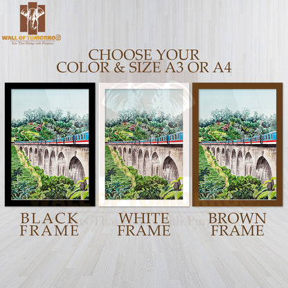 Nine Arches Bridge, Sri Lanka Travel High Quality Glass Frame Wall Décor