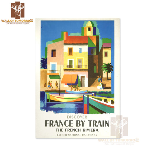 French River Boat with Building High Quality Unframed Poster Print & Waterproof Poster Print Wall Décor