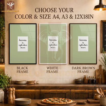 Hapiness is Right Where We Are Kitchen & Restaurant High Quality Glass Frame Wall Décors in Sri Lanka