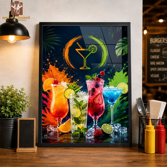 Cocktails & mocktails Kitchen & Restaurant High Quality Glass Frame Wall Décors in Sri Lanka