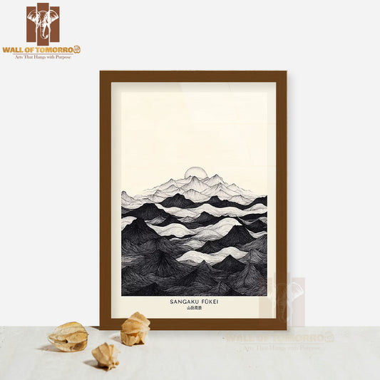 Sangaku Fukei Japandi Elegance Art High Quality Glass Frame Wall Décor