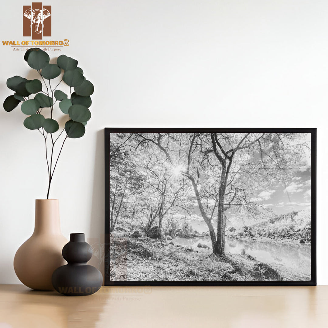 Cherry Blossom Flower or Sakura Flower at Lake in Chiang Mai High Quality Unframed Poster Print & Waterproof Poster Print Wall Décor