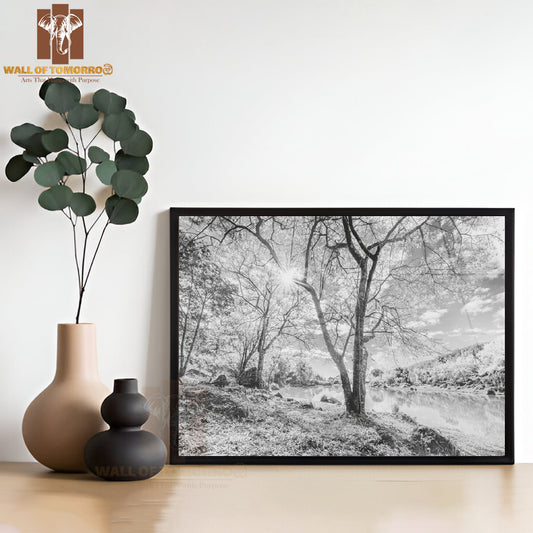 Cherry Blossom Flower or Sakura Flower at Lake in Chiang Mai High Quality Unframed Poster Print & Waterproof Poster Print Wall Décor