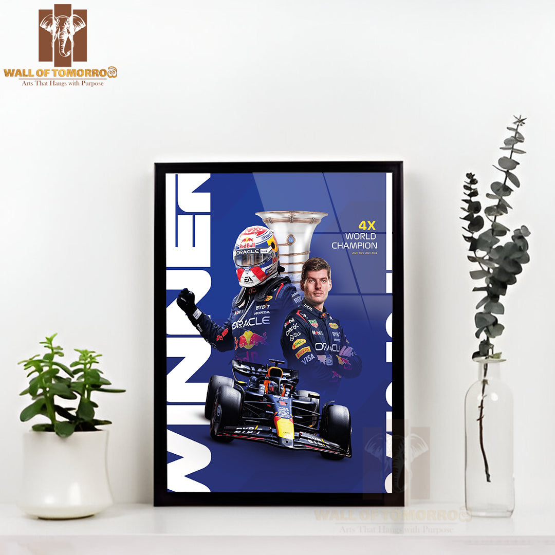 F1 World Championship Win Sports High Quality Glass Frame Wall Décor