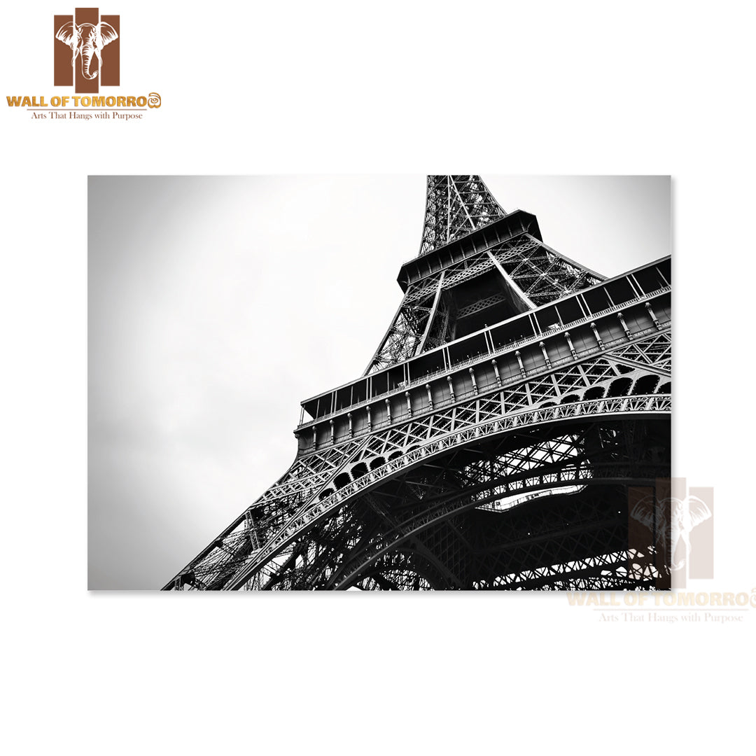 The Beautiful Eiffel Tower in Black and White High Quality Unframed Poster Print & Waterproof Poster Print Wall Décor