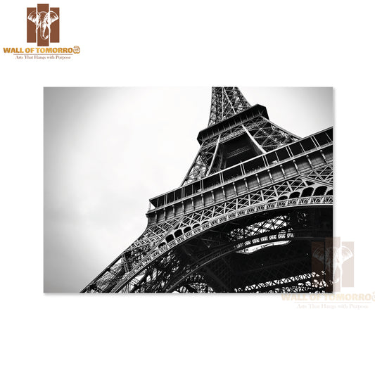 The Beautiful Eiffel Tower in Black and White High Quality Unframed Poster Print & Waterproof Poster Print Wall Décor