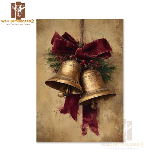 Vintage Christmas Bell High Quality Unframed Poster Print & Waterproof Poster Print Wall Décor