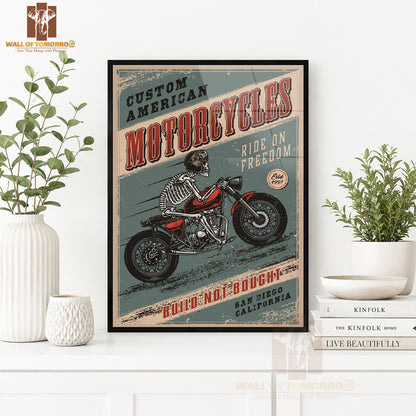 Custom American, Motorcycles Motor Bike High Quality Glass Frame Wall Décor in Sri Lanka