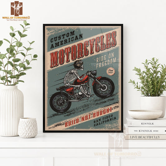 Custom American, Motorcycles Motor Bike High Quality Glass Frame Wall Décor in Sri Lanka