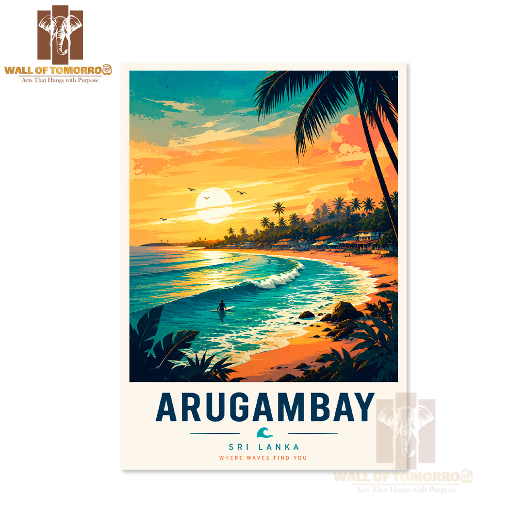 The Perfect Wave and Soak in Arugambay Sunsets Travel High Quality Unframed Poster Print & Waterproof Poster Print Wall Décor