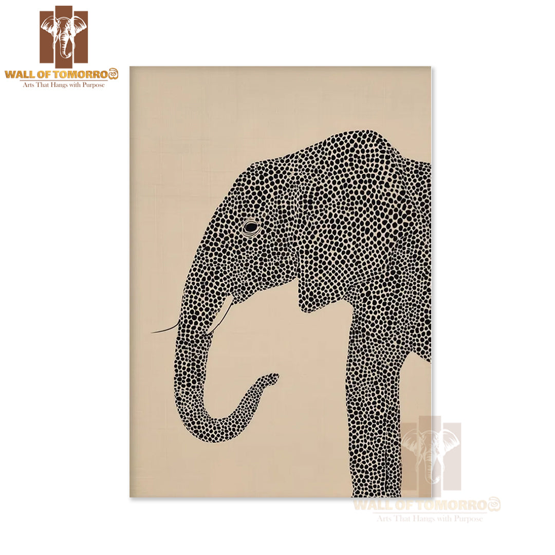 Halftone Illustration of an Elephant Animals High Quality Unframed Poster Print & Laminated Poster Print Wall Décor in Sri Lanka