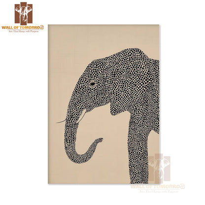 Halftone Illustration of an Elephant Animals High Quality Unframed Poster Print & Laminated Poster Print Wall Décor in Sri Lanka