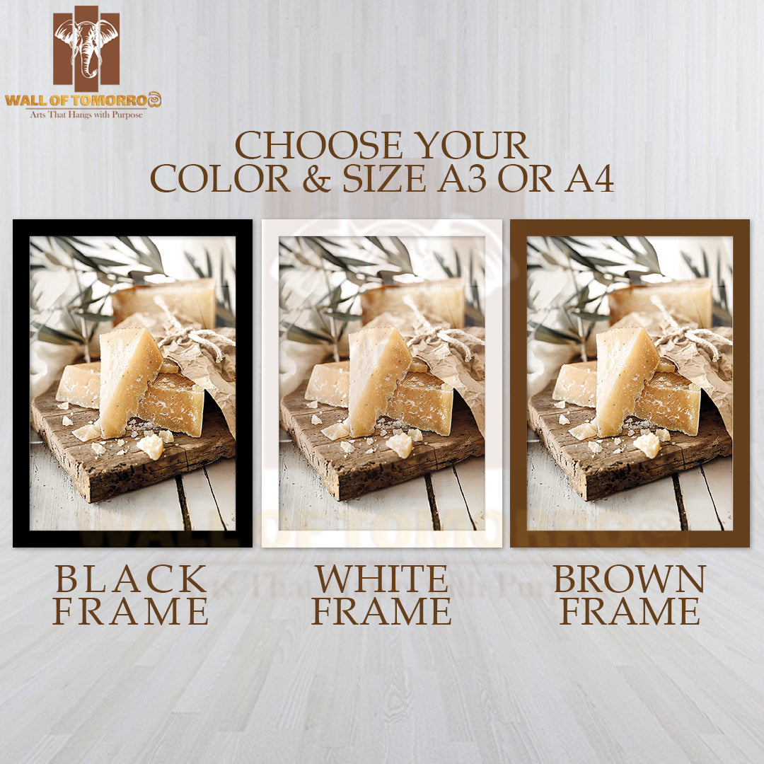 Gourmet Parmesan High Quality Glass Frame Wall Décor