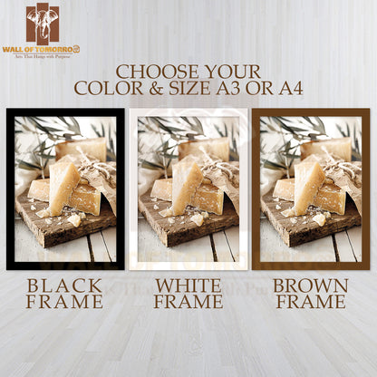 Gourmet Parmesan High Quality Glass Frame Wall Décor