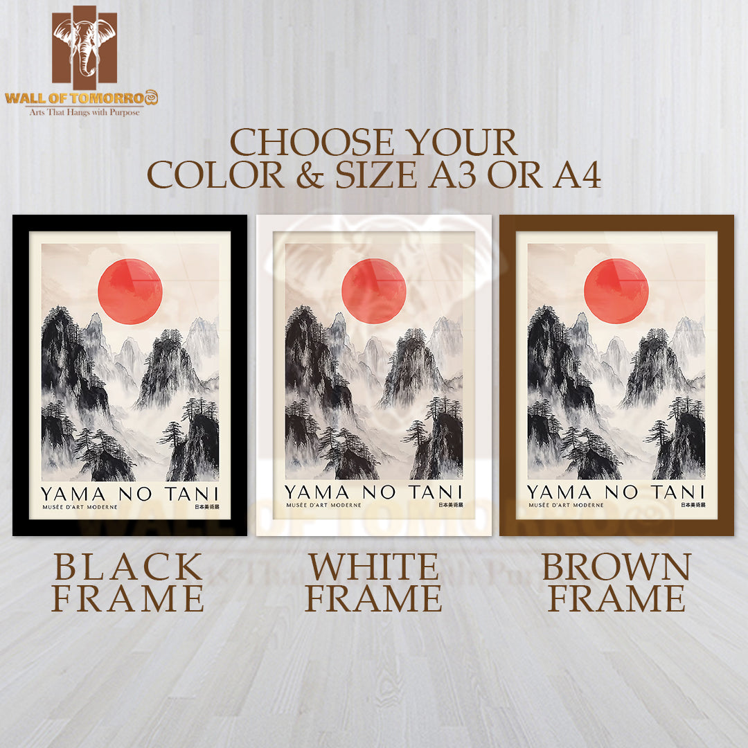 Yama No Tani Japandi Elegance Art High Quality Glass Frame Wall Décor