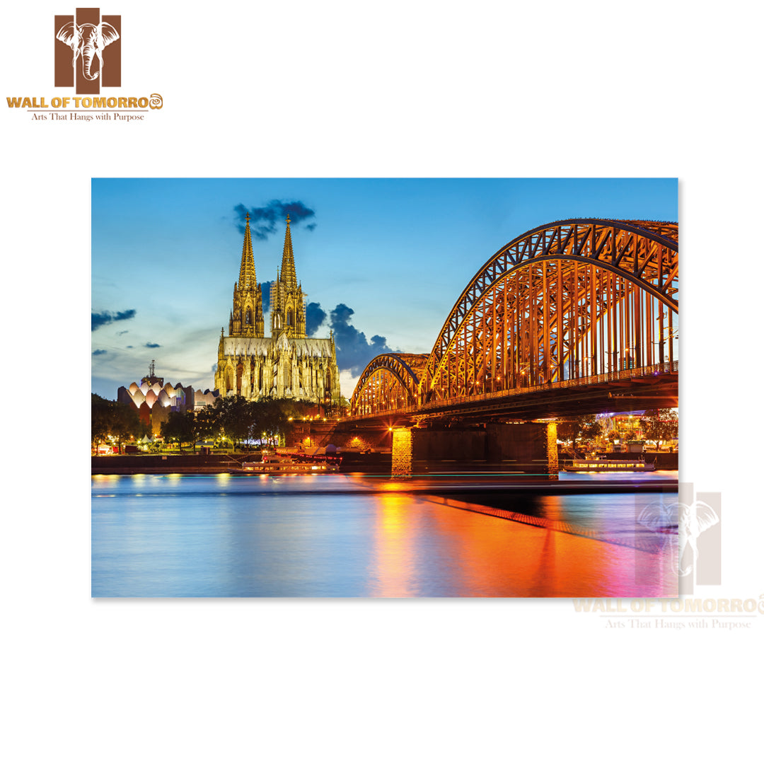 View On Cologne Cathedral and Hohenzollern Bridge, Germany High Quality Unframed Poster Print & Waterproof Poster Print Wall Décor