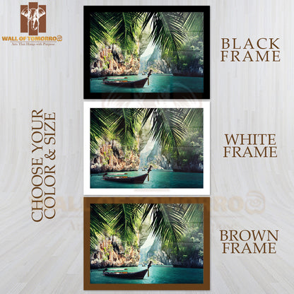 Boat On Sea Scenery Photograph High Quality Unframed Poster Print & Waterproof Poster Print Wall Décor