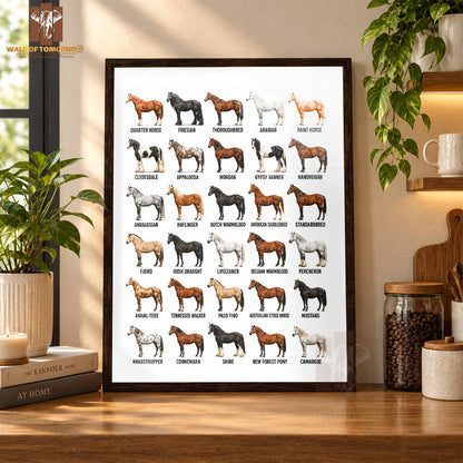 Farmhouse Horses Animals High Quality Glass Frame Wall Décor in Sri Lanka