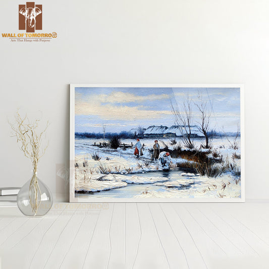 Winter Landscape in Ukrainian Village High Quality Unframed Poster Print & Waterproof Poster Print Wall Décor