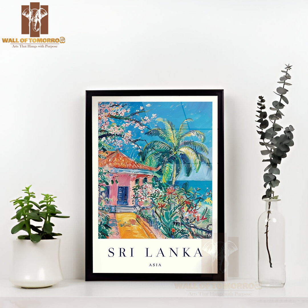 Sri Lanka Travel Asia High Quality Glass Frame Wall Décor