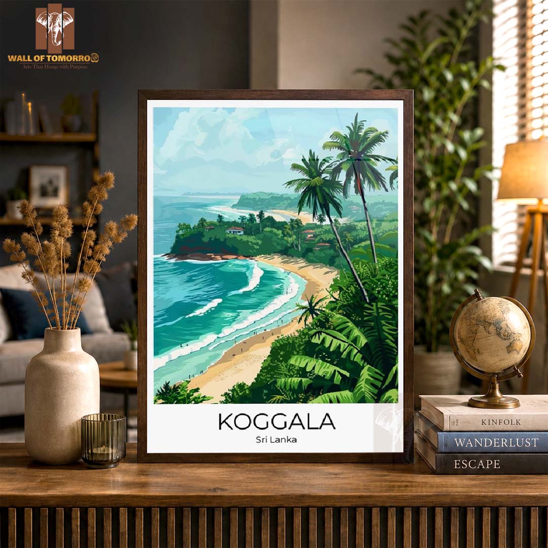Koggala Beach Travel Sri Lanka High Quality Glass Frame Wall Décor