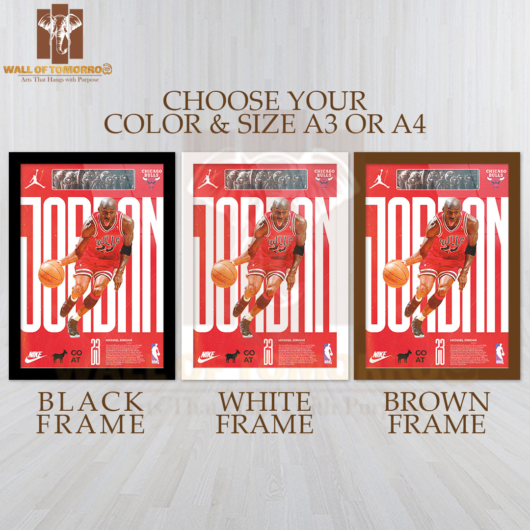 Famous Basketball Team Player Featuring Famous Team Sports High Quality Glass Frame Wall Décor