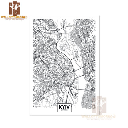 City Map Kyiv Educational High Quality Unframed Poster Print & Waterproof Poster Print Wall Décor