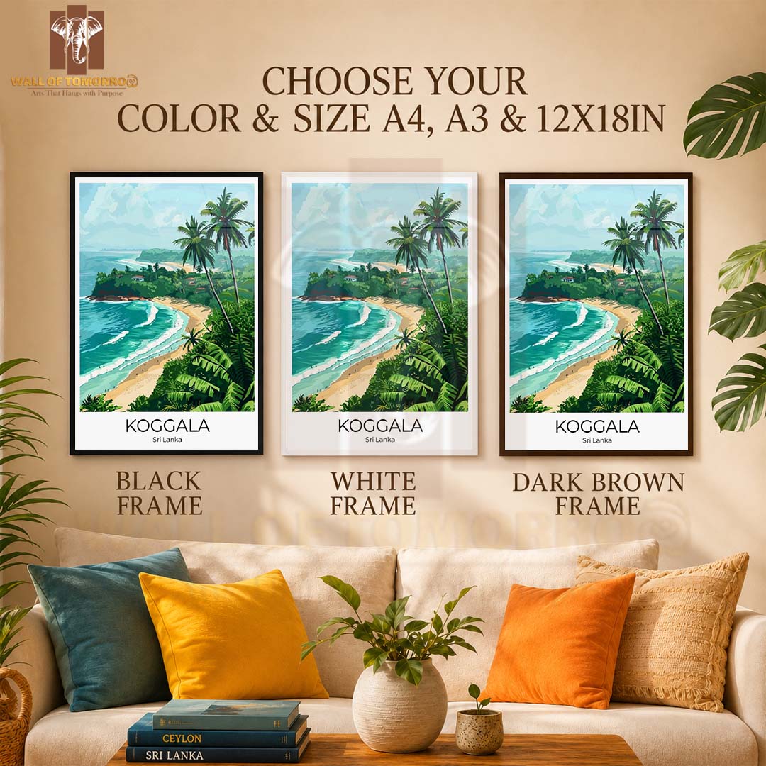 Koggala Beach Travel Sri Lanka High Quality Glass Frame Wall Décor
