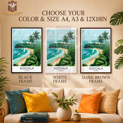 Koggala Beach Travel Sri Lanka High Quality Glass Frame Wall Décor